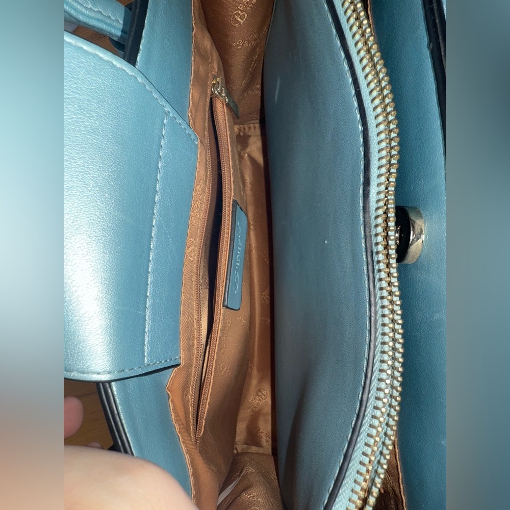 Chic Light Blue Satchel with Patterned Design - Picture 7 of 14